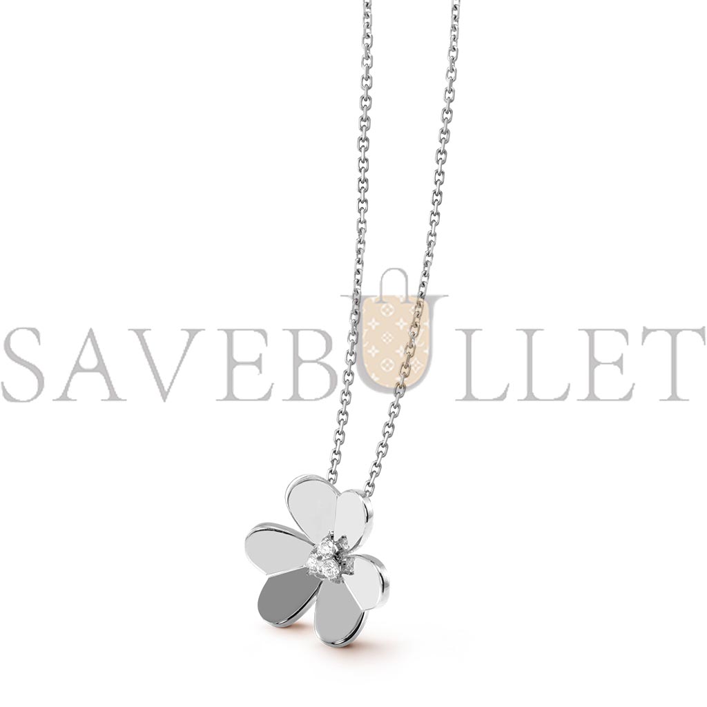 v*n cl*f arpels frivole pendant, large model - white gold, Di*m*nd  vcard25300